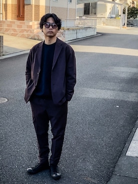 「ユナイテッドアローズ」｜「アイテム（スウェット）」を使った、SG Ryoheyさん（メンズ・163cm）の冬コーディネート
