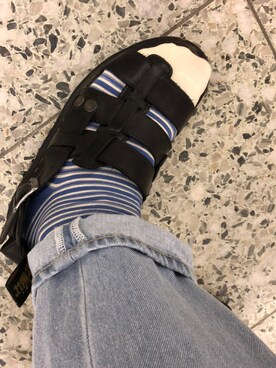 「アイテム（レッグウェア、ブルー系）」を使った、るーく.しょーさん（メンズ・176cm）の夏コーディネート