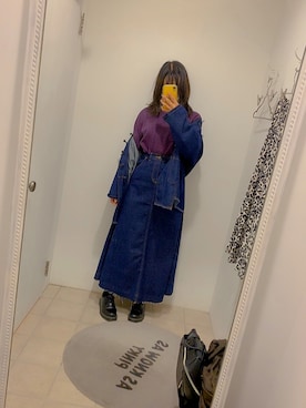 「AS KNOW AS PINKY（アズノゥアズピンキー）のアイテム（ジャケット/アウター）」を使った、かーみんさん（レディース・163cm）の冬コーディネート