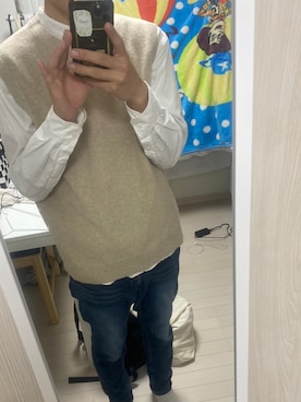 Uniqlo ユニクロ のニット セーター ベージュ系 を使ったメンズ人気ファッションコーディネート Wear