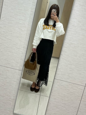 「CONVERSE TOKYO（コンバーストウキョウ）のアイテム（スウェット）」を使った、りーさん（レディース・165cm）の秋コーディネート