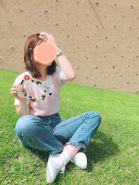 「GU（ジーユー）のクリーンキャンバススニーカー（スニーカー）」を使った、ParU。さん（レディース・158cm）の秋コーディネート