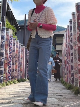 「フレアデニム」｜chimiさん（レディース・156cm）の春コーディネート