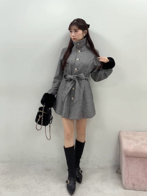 2wayリボンミドルコート/SMサイズあり（ステンカラーコート）｜one