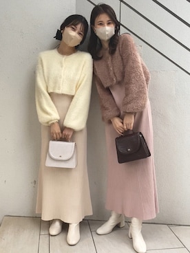 ワンピースを使った ふわふわニット の人気ファッションコーディネート Wear ワンピースを使った ふわふわニット の人気ファッションコーディネート Wear