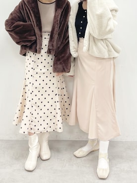 「お揃いコーデ」｜「アイテム（その他アウター）」を使った、おはなさん（レディース・155cm）の秋コーディネート
