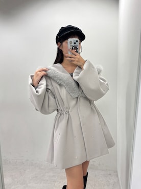 「アイテム（ノーカラーコート）」を使った、おはなさん（レディース・157cm）の秋コーディネート