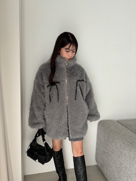 「one after another NICE CLAUP（ワンアフターアナザーナイスクラップ）のアイテム（ブルゾン）」を使った、おはなさん（レディース・157cm）の冬コーディネート