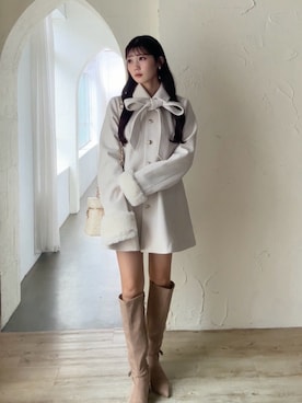 「アイテム（ステンカラーコート）」を使った、おはなさん（レディース・157cm）の秋コーディネート