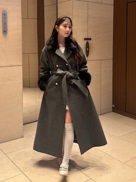 「アイテム（チェスターコート）」を使った、おはなさん（レディース・157cm）の秋コーディネート