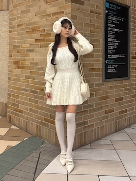 「アイテム（イヤーマフ）」を使った、おはなさん（レディース・157cm）の秋コーディネート