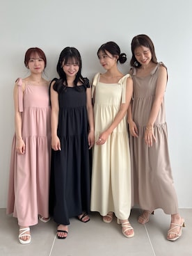 「お揃いコーデ」｜「アイテム（サンダル）」を使った、おはなさん（レディース・155cm）の夏コーディネート