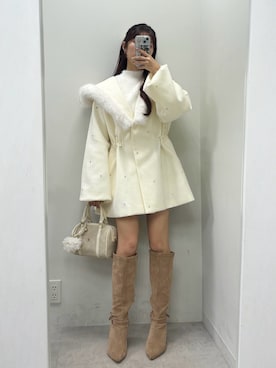 「アイテム（ノーカラーコート）」を使った、おはなさん（レディース・157cm）の秋コーディネート