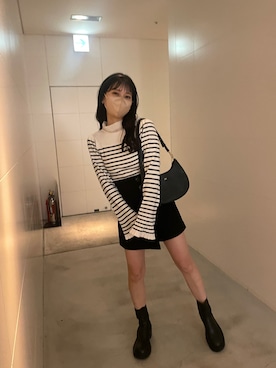 「サイドゴアブーツ」｜おはなさん（レディース・155cm）の冬コーディネート