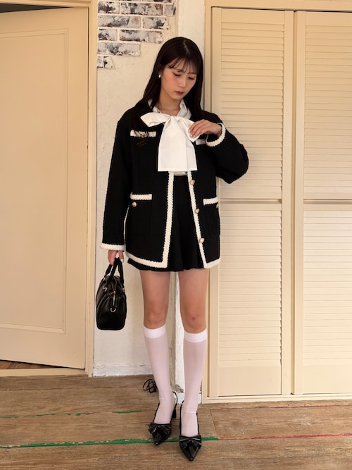 MUSE⬛︎Col Pierrot⬛︎ツイードジャケット⬛︎ノーカラー⬛︎金釦⬛︎ブラック 楽天市場】【予約】ツイードノーカラージャケット ☆ ジャケット