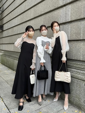 「お揃いコーデ」｜「アイテム（ワンピース/ドレス）」を使った、おはなさん（レディース・155cm）の冬コーディネート