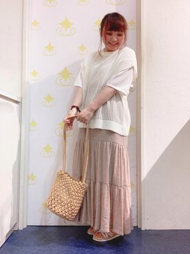「ティアードスカート」｜「アイテム（その他トップス）」を使った、kitaさん（レディース・147cm）の夏コーディネート