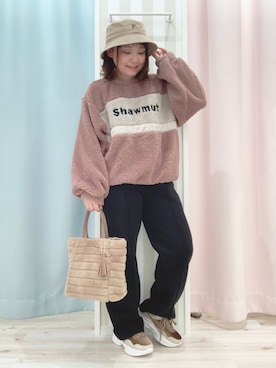 「DRESKIP（ドレスキップ）のアイテム（ハット）」を使った、kitaさん（レディース・147cm）の冬コーディネート