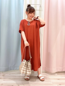 「DRESKIP（ドレスキップ）のアイテム（バッグ）」を使った、kitaさん（レディース・147cm）の夏コーディネート