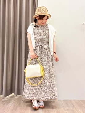 「DRESKIP（ドレスキップ）のアイテム（ハット）」を使った、kitaさん（レディース・147cm）の夏コーディネート