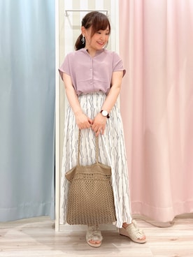 「DRESKIP（ドレスキップ）のアイテム（サンダル）」を使った、kitaさん（レディース・147cm）の夏コーディネート