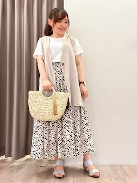 「DRESKIP（ドレスキップ）のアイテム（バッグ）」を使った、kitaさん（レディース・147cm）の夏コーディネート
