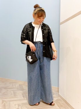 「PEANUTS（ピーナッツ）のアイテム」を使った、kitaさん（レディース・147cm）の夏コーディネート