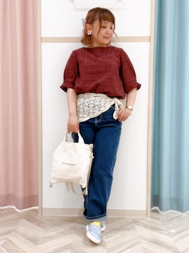「SHOO・LA・RUE（シューラルー）のアイテム（トートバッグ）」を使った、kitaさん（レディース・147cm）の夏コーディネート