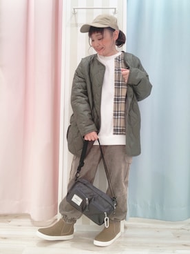 「DRESKIP（ドレスキップ）のアイテム（キャップ）」を使った、kitaさん（レディース・147cm）の冬コーディネート