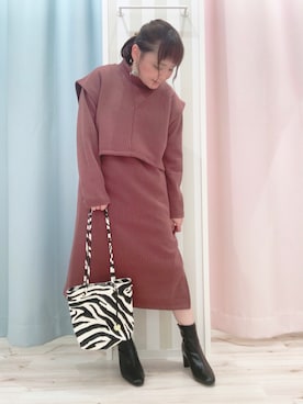 「DRESKIP（ドレスキップ）のアイテム（ブーツ）」を使った、kitaさん（レディース・147cm）の冬コーディネート
