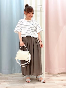 「DRESKIP（ドレスキップ）のアイテム（バッグ）」を使った、kitaさん（レディース・147cm）の夏コーディネート