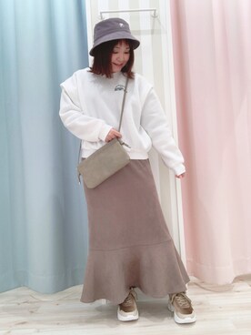「DRESKIP（ドレスキップ）のアイテム（ハット）」を使った、kitaさん（レディース・147cm）の冬コーディネート