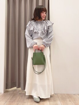 「アイテム（その他シューズ、グリーン系）」を使った、kitaさん（レディース・147cm）の春コーディネート