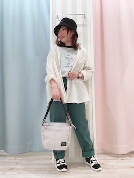 「DRESKIP（ドレスキップ）のアイテム（ハット）」を使った、kitaさん（レディース・147cm）の春コーディネート