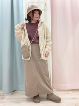 「DRESKIP（ドレスキップ）のアイテム（ハット）」を使った、kitaさん（レディース・147cm）の秋コーディネート