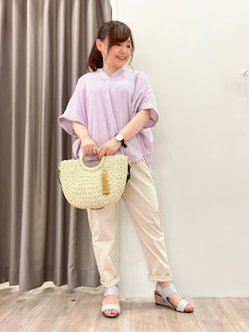 「DRESKIP（ドレスキップ）のアイテム（バッグ）」を使った、kitaさん（レディース・147cm）の夏コーディネート