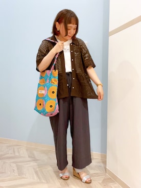 「PEANUTS（ピーナッツ）のアイテム（トップス）」を使った、kitaさん（レディース・147cm）の夏コーディネート