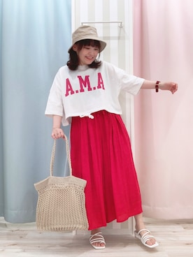 「DRESKIP（ドレスキップ）のアイテム（ハット）」を使った、kitaさん（レディース・147cm）の春コーディネート