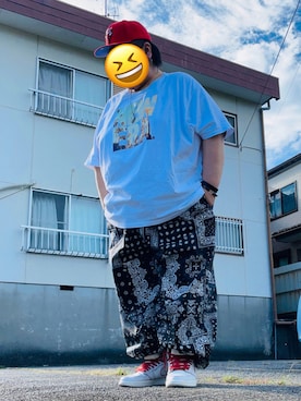 「NEW ERA（ニューエラ）のアイテム（Tシャツ/カットソー）」を使った、しょ～たんさん（メンズ・181cm）の秋コーディネート