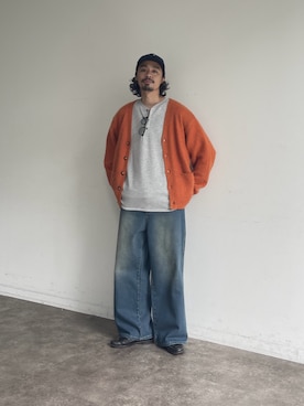 「アイテム（カーディガン/ボレロ）」を使った、Genki Nakamuraさん（メンズ・179cm）の秋コーディネート