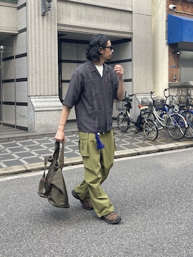 「アイテム（トートバッグ）」を使った、Genki Nakamuraさん（メンズ・179cm）の春コーディネート