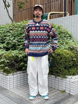 「アイテム（カーゴパンツ、イエロー系）」を使った、Genki Nakamuraさん（メンズ・179cm）の秋コーディネート