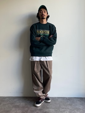 「CPCM（シーピーシーエム）のアイテム（スウェット）」を使った、Genki Nakamuraさん（メンズ・179cm）の秋コーディネート