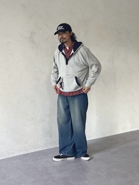 「CPCM（シーピーシーエム）の【GENKI's企画】L.D.P（Tシャツ/カットソー、グレー系）」を使った、Genki Nakamuraさん（メンズ・179cm）の春コーディネート