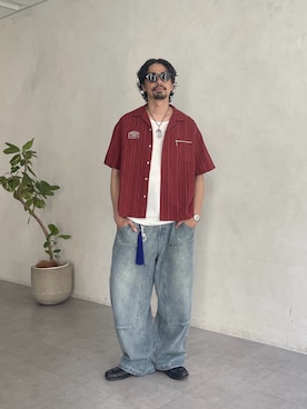 「CPCM（シーピーシーエム）のアイテム（パンツ）」を使った、Genki Nakamuraさん（メンズ・179cm）の夏コーディネート