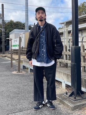 「Re:make（リメイク）のアイテム（パンツ）」を使った、Genki Nakamuraさん（メンズ・179cm）の冬コーディネート