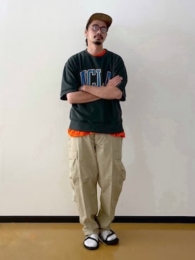 「サンダルに靴下」｜Genki Nakamuraさん（メンズ・179cm）の夏コーディネート