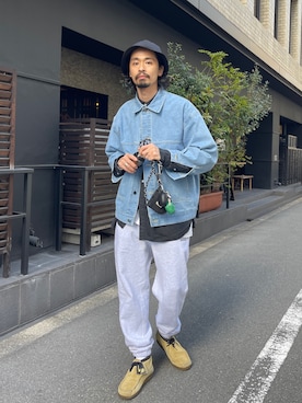 「CPCM（シーピーシーエム）のアイテム（デニムジャケット）」を使った、Genki Nakamuraさん（メンズ・179cm）の冬コーディネート