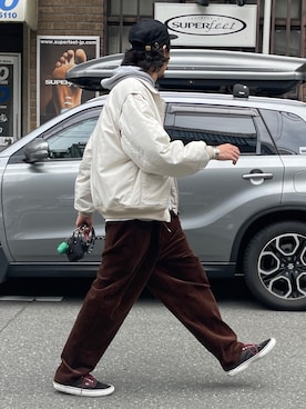 「アイテム（キャップ）」を使った、Genki Nakamuraさん（メンズ・179cm）の秋コーディネート