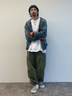 「ROTHCO（ロスコ）のアイテム（帽子）」を使った、Genki Nakamuraさん（メンズ・179cm）の夏コーディネート